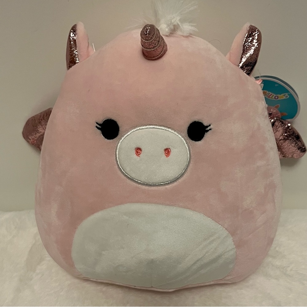 Squishmallow Grecia Pink Pegacorn, Pegasus Unicorn, Furry Mane, 8” New